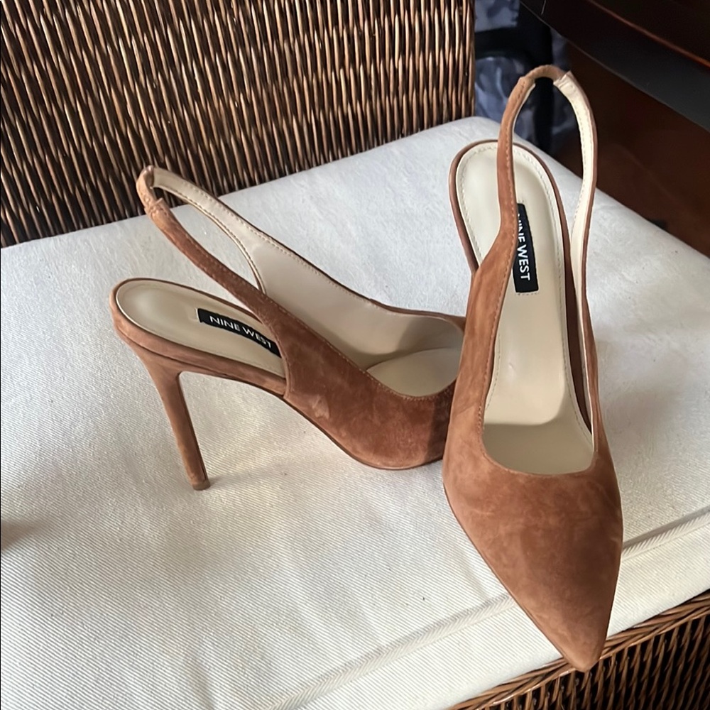 Nine West Women's Tan Slingback Heels